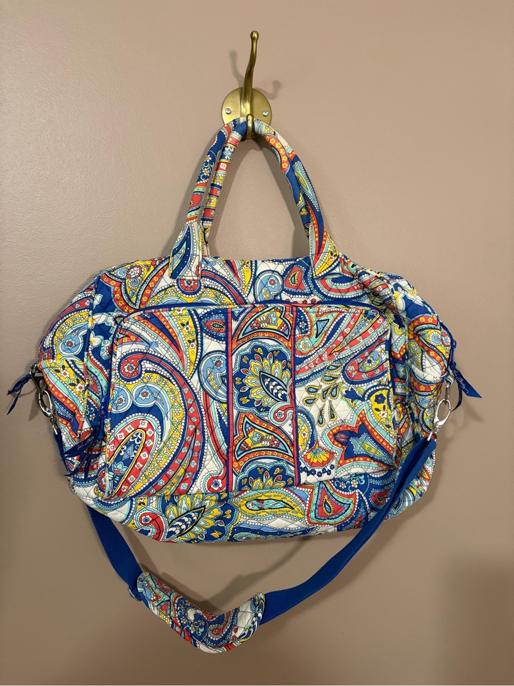 Vera Bradley Multicolor Paisley Tote - Blue, Red, Yellow & Cream